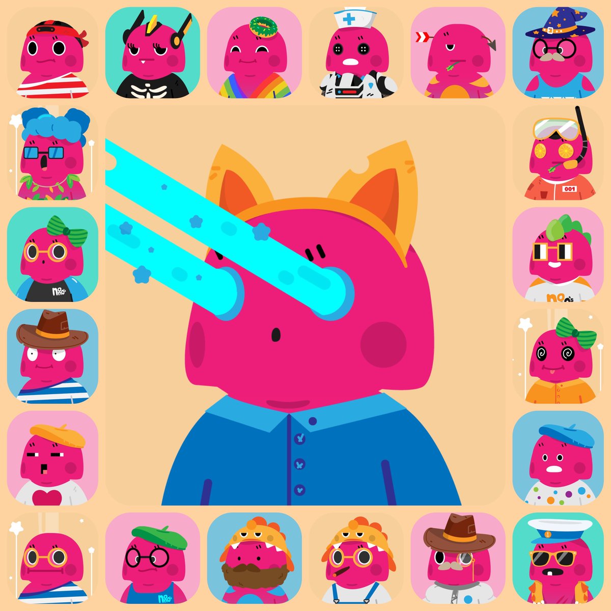 KopytaZach's tweet photo. The gangs all here! You know you want a cute little @NoNos_NFT in your wallet to help say “No No” to everything holding you back in life. Such a supportive community! #nononation #nonosfollownonos #nonos #nonoraid #nonocrew https://t.co/MAkySErcE8