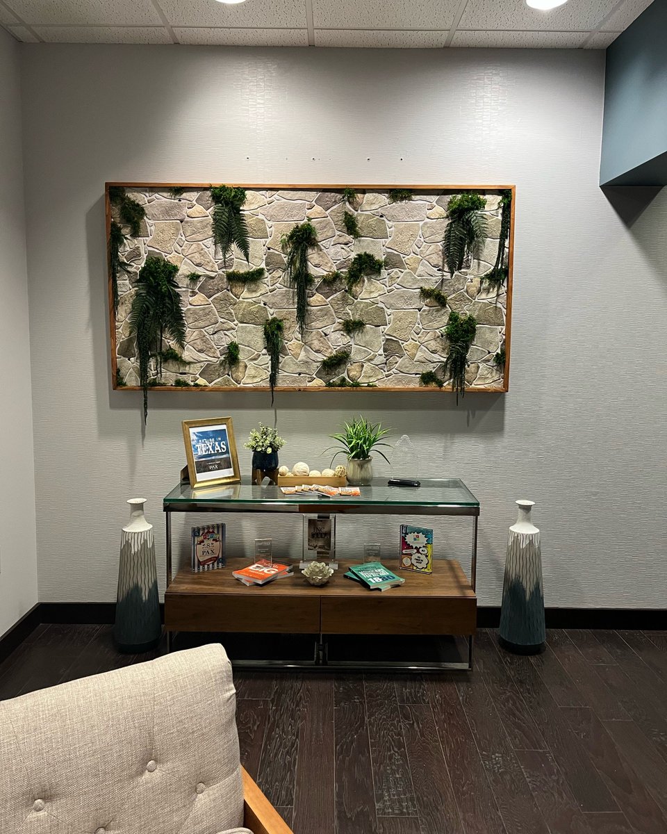 NaturaHQ's tweet photo. Check out this unique green wall designed and installed by our fabulous San Antonio team! We toned down the green, but kept it biophilic of course, by placing moss and faux plants on a stone background. How cool is this?! π€©
#stayPLANTED #KEEPitREAL #PEOPLETHRIVE #Natura https://t.co/rWMkh8l2mh