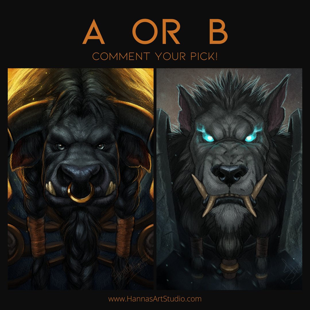 HannasArtStudio's tweet image. A or B? 🤔🤔
Paladin or DK? 🛡️⚔️
Moo or woof? 🐮🐺
Horde or Alliance? 🔴🔵
Comment your picks!

#AorB #WoW #WorldOfWorldcraft #Paladin #DeathKnight #CharacterPortrait #HannasArtStudio #Furry
