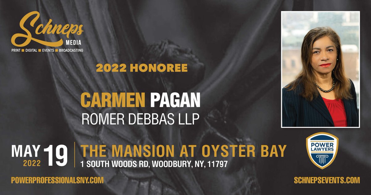 RomerDebbas's tweet photo. Congrats to our Agency Lending/Multifamily Lending Partner Carmen Pagan for being named a Power Lawyer by Schneps Media. @FannieMae @FreddieMac #powerlawyer #multifamily #agencylending #romerdebbas #affordablehousing #conventional #smallbalance https://t.co/A63kHXPxK6