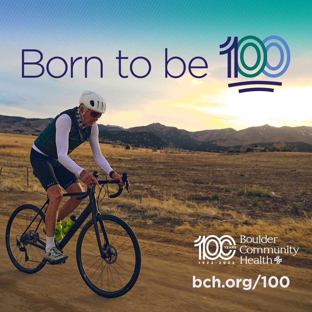BoulderCHealth's tweet photo. As Boulder Community Health turns 100 today, we’re here to help you be everything you were born to be. 

#BornToBe100 #BCHCentennial https://t.co/P8sDdGwAlt