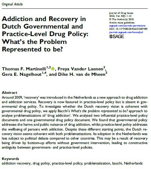 Martinelli_TF's tweet photo. Na #herstelprocessen van personen te hebben onderzocht voor mijn #recpath phd, keek ik ook naar wat #herstel betekent voor #drugsbeleid en de #verslavingszorg en #ggz #gepubliceerd #recovery #drugpolicy https://t.co/Z1ZyKhibwe https://t.co/mjO0yrQRMV
