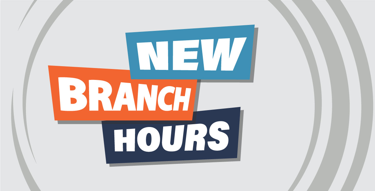 Effective Monday, April 25, we will have new hours at our New Haven branch:

•Monday 8:30am-4:00pm
•Tuesday &amp; Wednesday 8:30am-3:00pm
•Thursday &amp; Friday 8:30am-5:00pm
•Saturday 8:30am-12:00pm

These hours will be in effect for both the drive-thru and lobby.