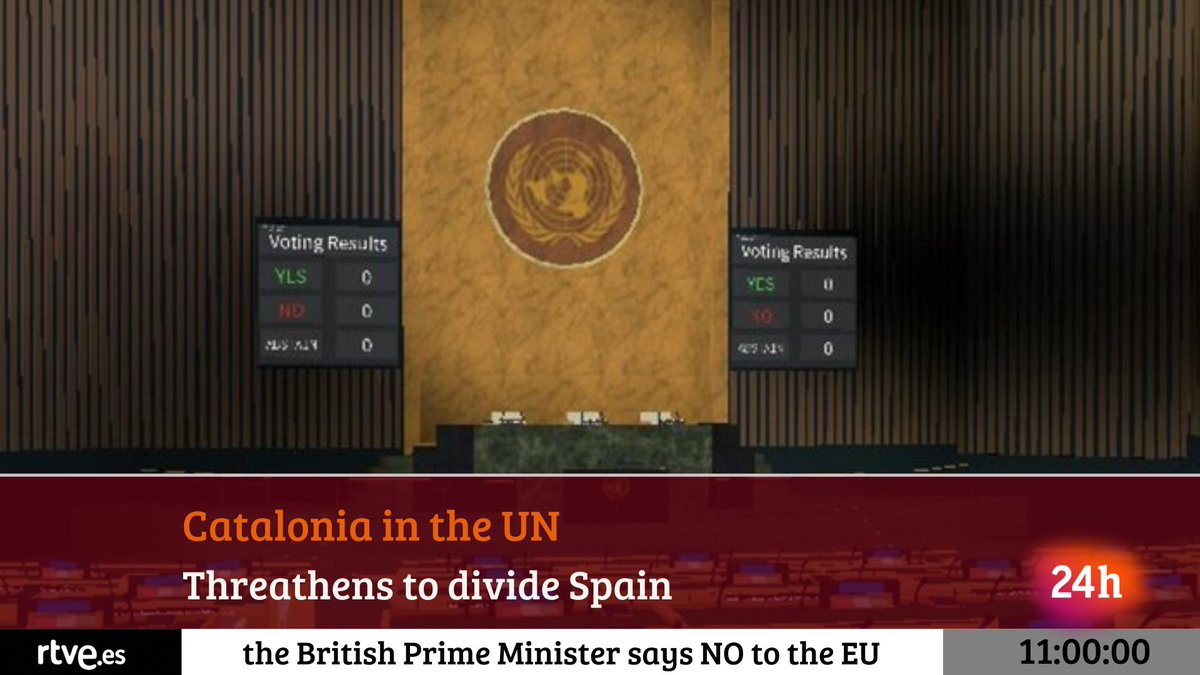 RbxRtve's tweet photo. [NATIONAL] The autonomous community of Catalonia has presented its request of membership to the United Nations. There is no comment from the government in Madrid at this time. https://t.co/RyghrVkfL8