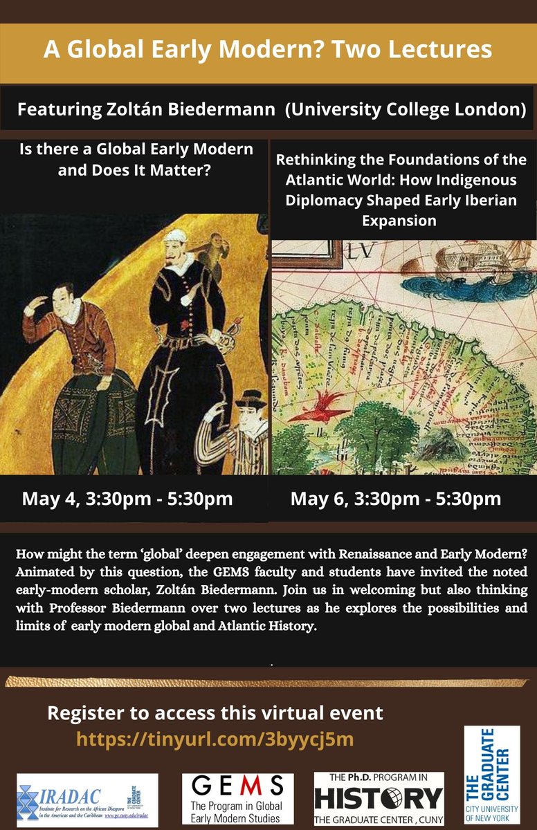 CUNYRenaissance's tweet photo. Please join us for “A Global Early Modern? Two Lectures”. Register to access this virtual event https://t.co/suu0Prj6dY https://t.co/MqvoohJtsH