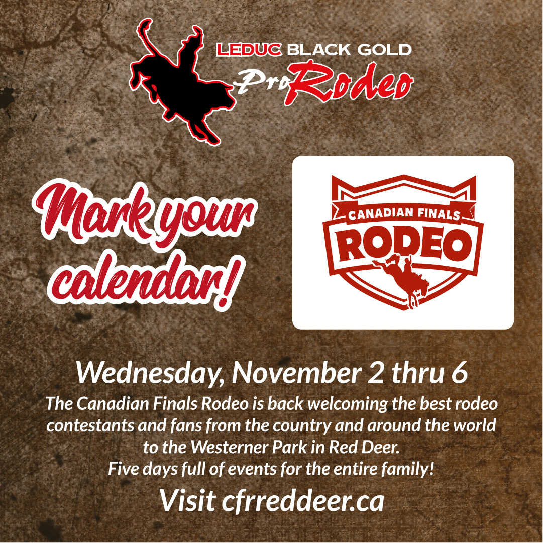 BlackGoldRodeo's tweet photo. We would like to thank the @CFRRedDeer for all they do for our Rodeo. ❤🤠 The CFR is back on this November in Red Deer. You should check it out! 👍
#LeducBlackGoldRodeo #LeducRodeo #SupportLeduc #ThingsToDoInLeduc #LeducBlackGoldRodeoEvents #LeducBlackGoldRodeo2022 #LeducEvents https://t.co/wGwR1Euib2