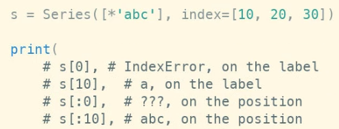aklimont's tweet photo. TIL from @dontusethiscode: In Pandas, square brackets by themselves are ambiguous when accessing elements. Use .loc and .iloc to disambiguate https://t.co/imvRC0S06c