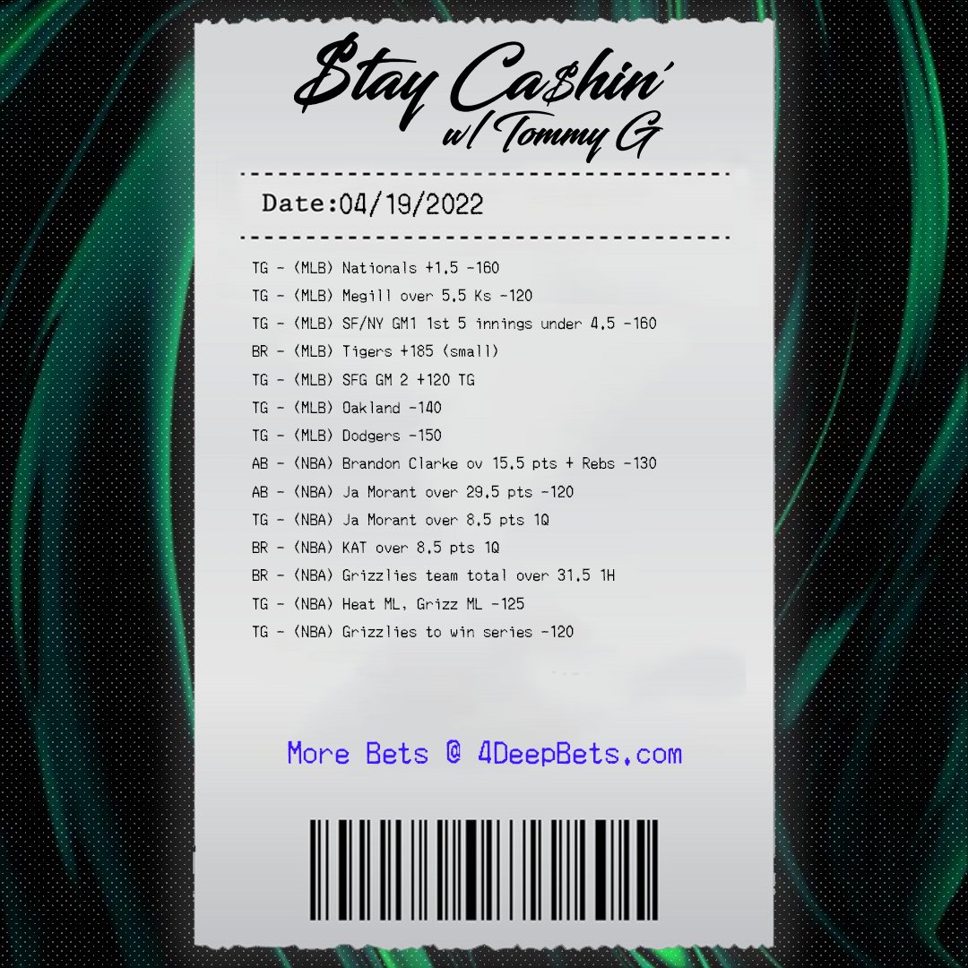 StayCashinShow's tweet image. 🔨14 FREE BETS🔨

Retweets are much appreciated🤝🤝

#gamblingtwitter #betting #freebet #NBApicks #NBAbets #MLBpicks #MLBbets