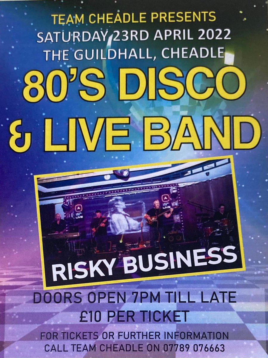 This Saturday we're holding an 80s music event at the Guild Hall, which is a fundraising event for the Jubilee and Christmas Lights events later in the year. 🎸🎼

#CheadleStaffs