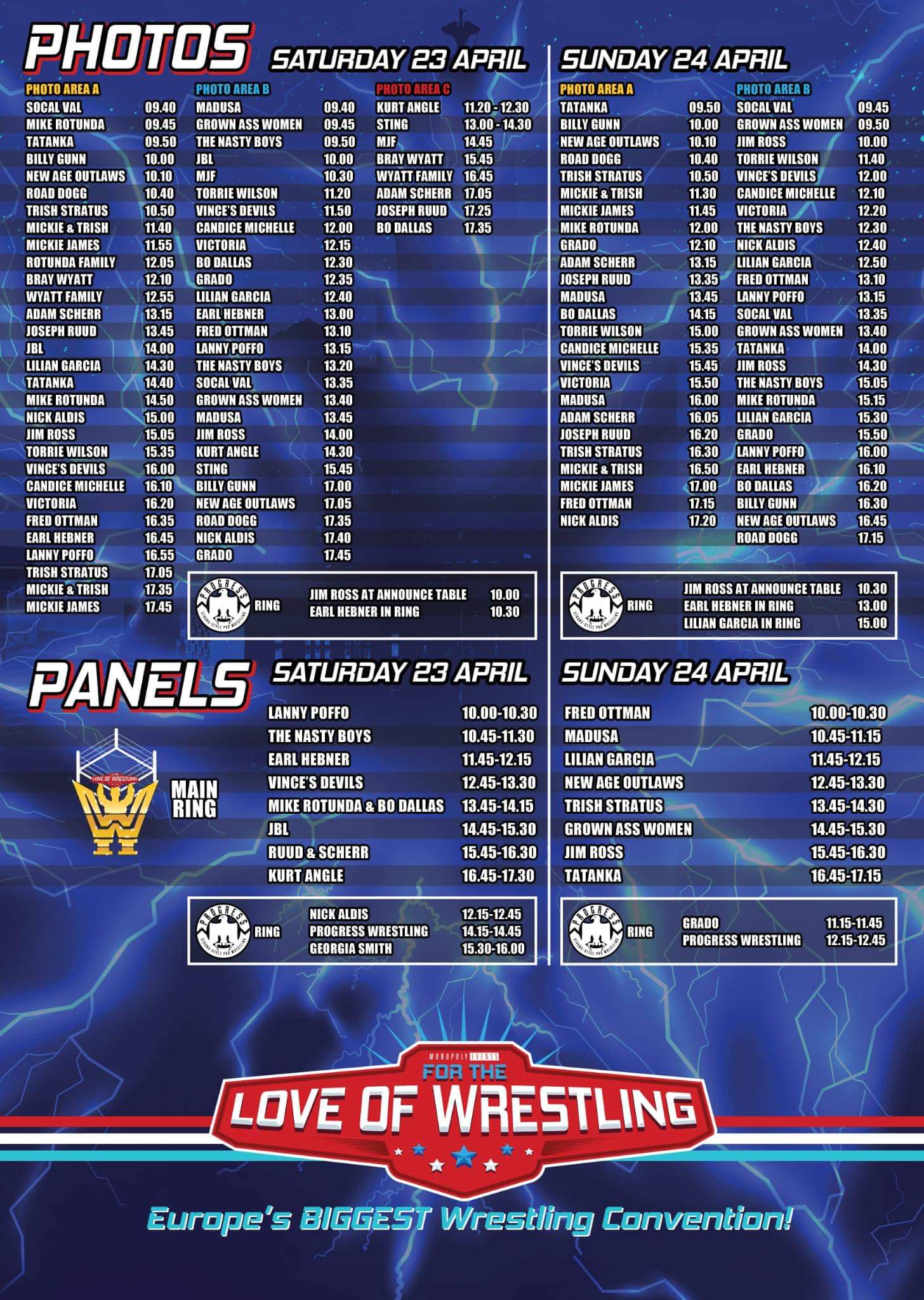 For the Love of Wrestling on Twitter "⏰ FTLOW 2022 Timetable ⏰ We're