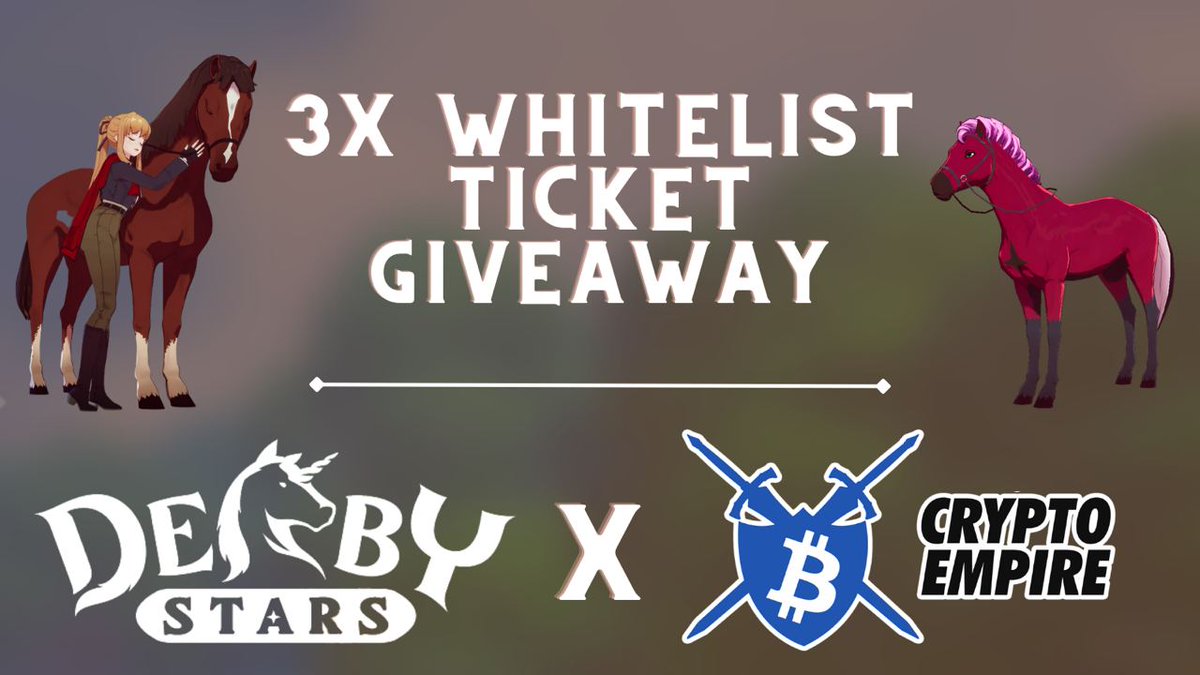 I am thrilled to announce that Crypto Empire has acquired whitelist tickets to giveaway from <a href="/DerbyStars_HQ/">Derby Stars</a>!

Derby Stars horses will be used in the metaverse game &amp; look amazing!

1️⃣-Like&amp;RT
2️⃣-Follow <a href="/DerbyStars_HQ/">Derby Stars</a> &amp; @csell_8 
3️⃣- Tag 3 Friends

Ends in 48 hours! 3 winners!