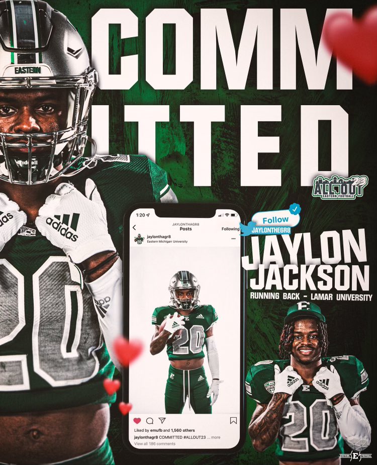 Jaylonthegr8's tweet photo. Let’s Do it !💚 #Committed @EMUFB https://t.co/GuJwywdnQZ