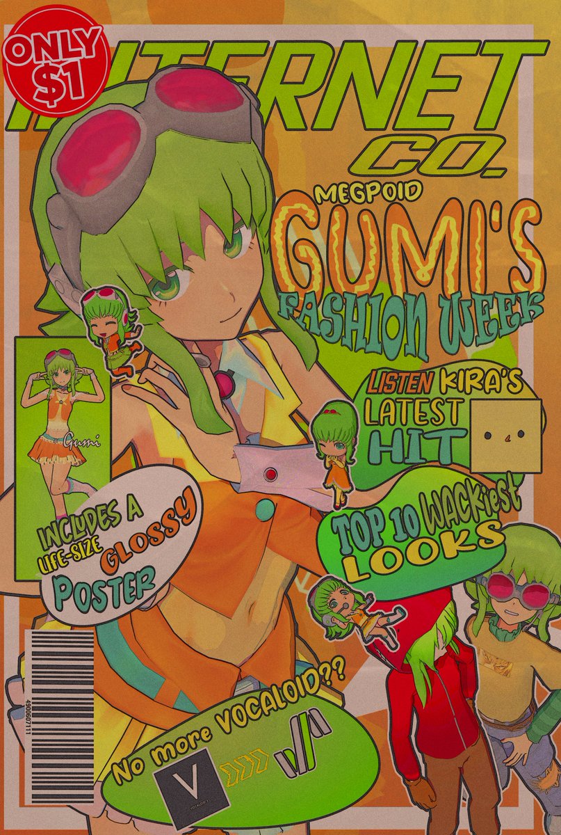 Gumi 2YK inspired magazine cover