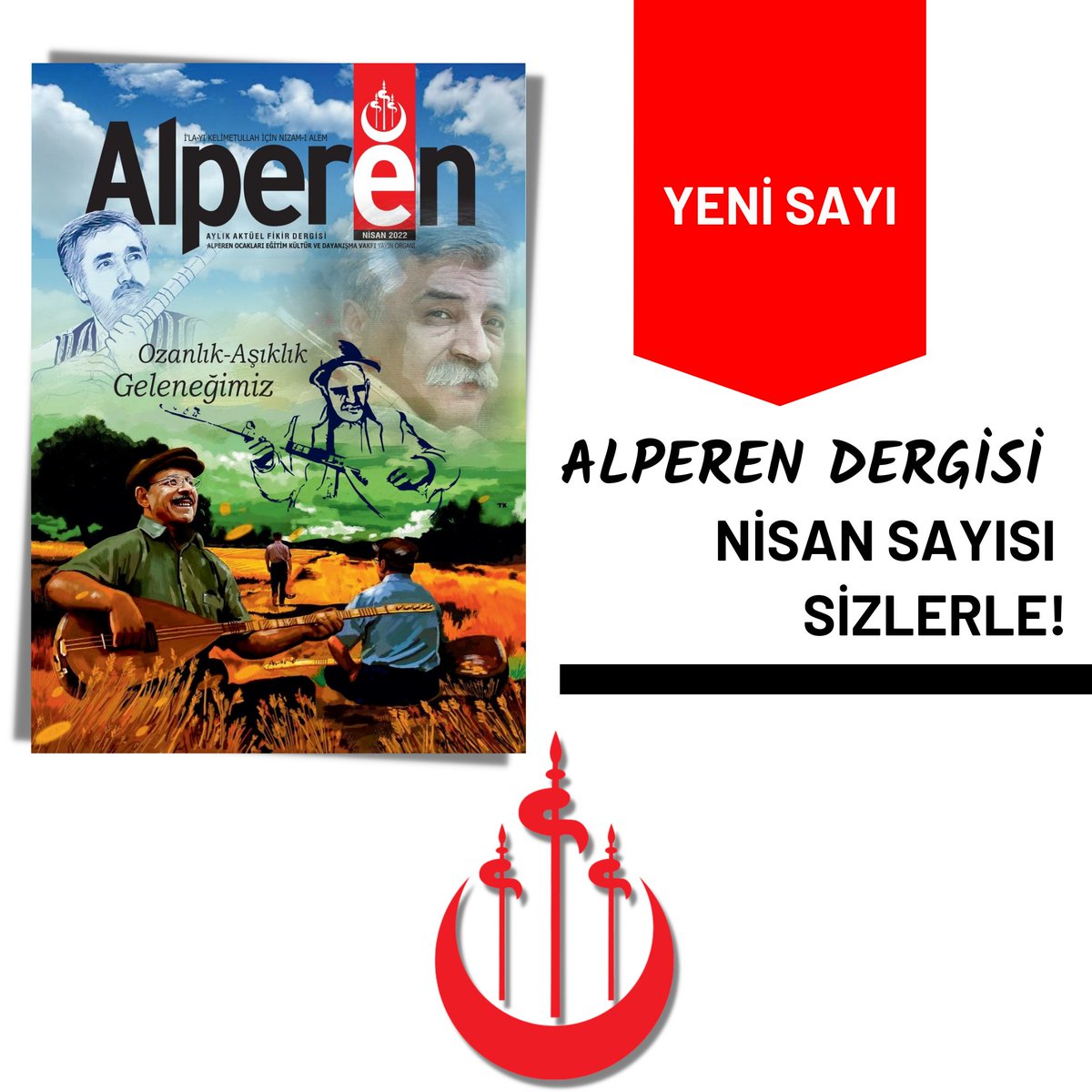 alperendergi's tweet photo. Alperen Dergisi Nisan “Ozanlık-Aşıklık Geleneğimiz” dosya konulu özel sayısı ile sizlerle...

Dergimizi temin etmek isteyenler için;

İletişim: 0545 382 33 70 https://t.co/wJ6ACzSlfz