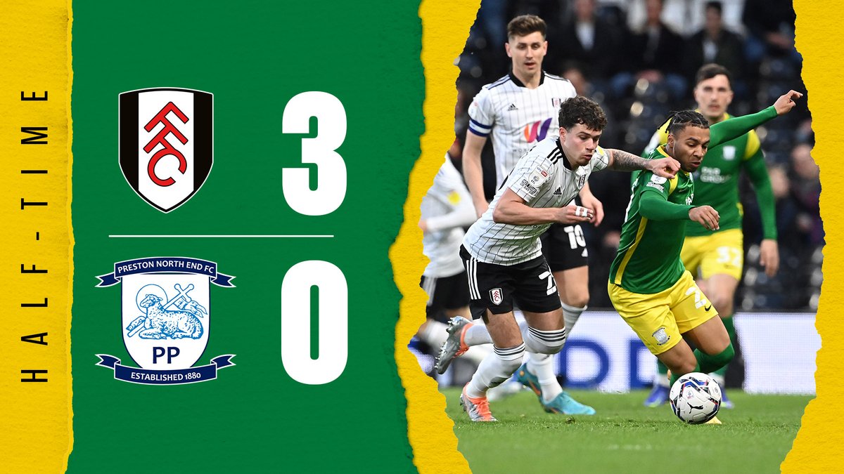 ⏱️ Half-Time: Fulham 3-0 #pnefc 

The league leaders are ahead at the break.