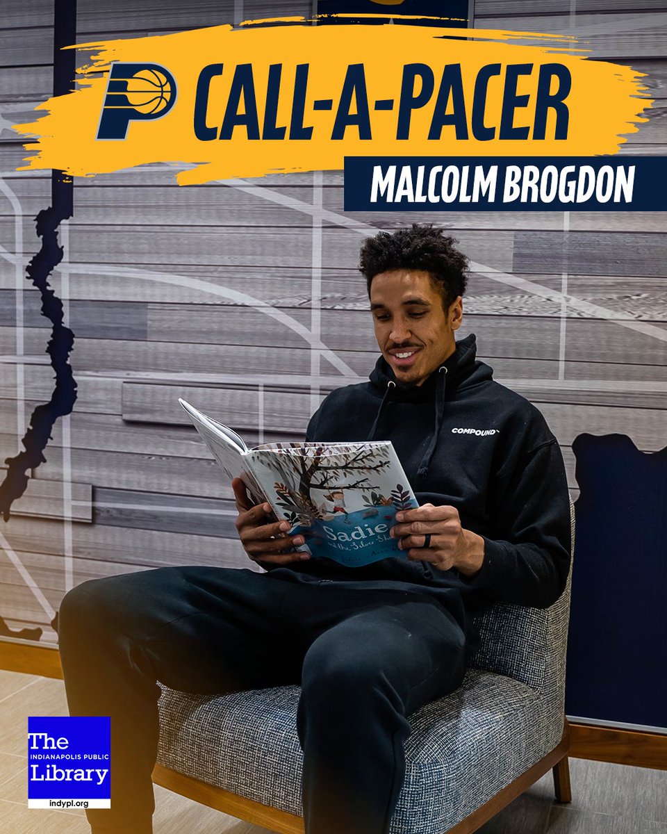 Pacers's tweet photo. In this week's #CallAPacer, @MalcolmBrogdon7 reads "Sadie and the Silver Shoes" by Jane Godwin. 📖
Call in to read along and learn more about our partnership with the @indylibrary ➡️ https://t.co/0bklZdDSo2 https://t.co/dWXBtnulLw