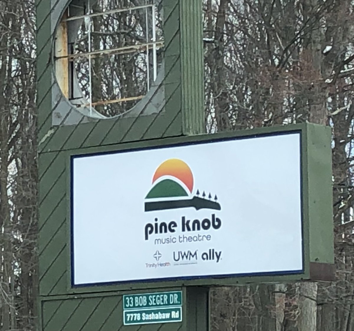 Work happening today in Clarkston MI on new signage reuniting the past with the future - bye DTE, hello old friend