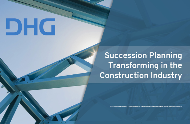 The #construction industry is uniquely impacted by #SuccessionPlanning due to the large number of family-owned businesses in the industry. @DHGLLP provides insights on the different types of succession planning deals in this article. bit.ly/3L04F02