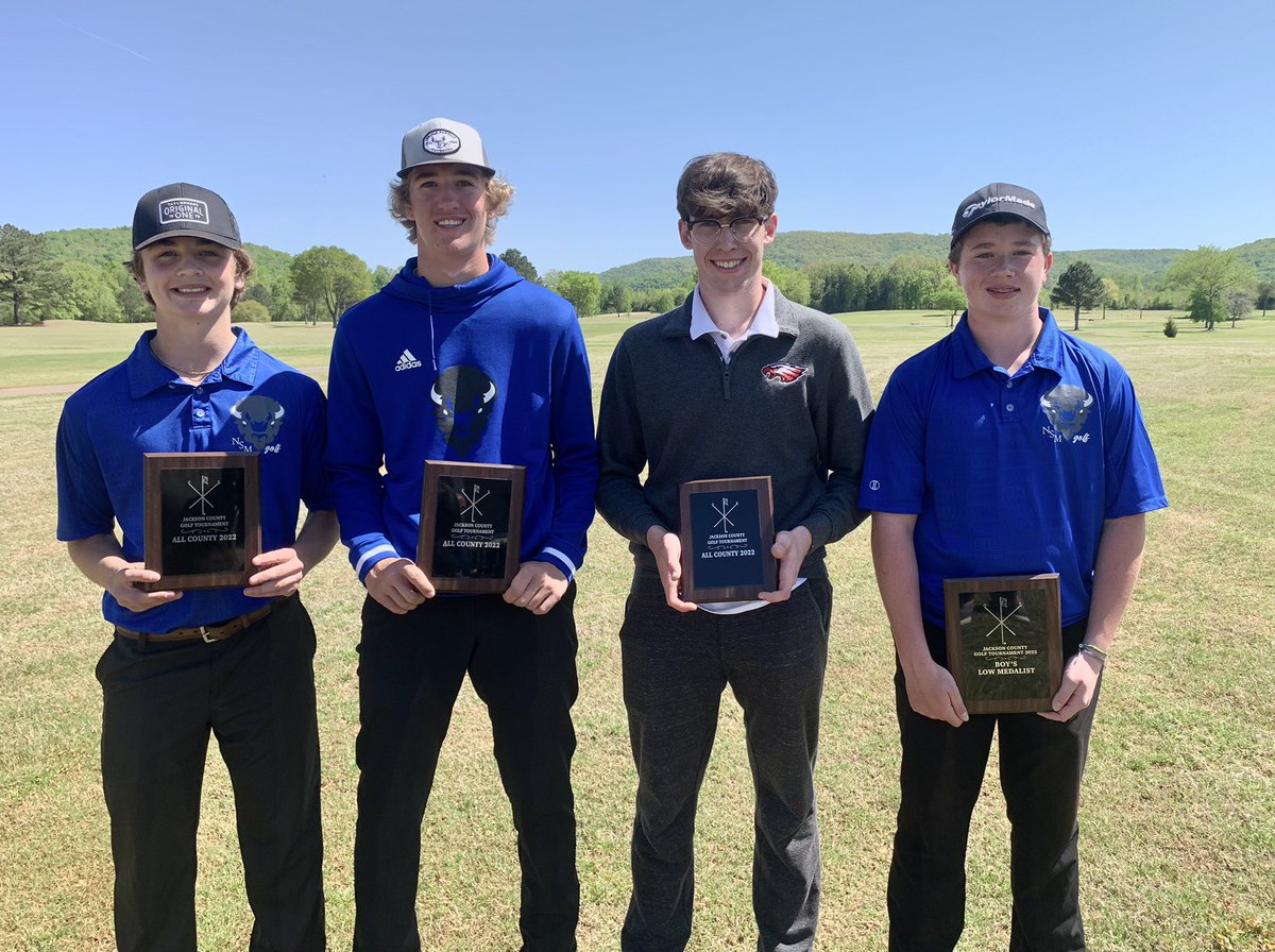 jbowensports's tweet photo. The NSM boys and Pisgah girls have won the 2022 Jackson County Golf Tournament championships. NSM’s Emily Middlebrooks and Blake Maples were the girls and boys county low medalists. Pictured are team pics and all-tournament selections. https://t.co/Bk8riAj4hp