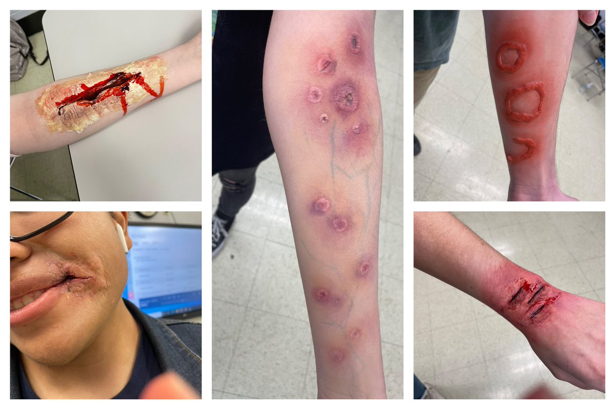 LoriJintheArts's tweet photo. It’s wounds and gore make-up day! @MauryCoSchools @MPHSGoTigers #courage2create #themount #stagemakeup https://t.co/R0jgNVhApj