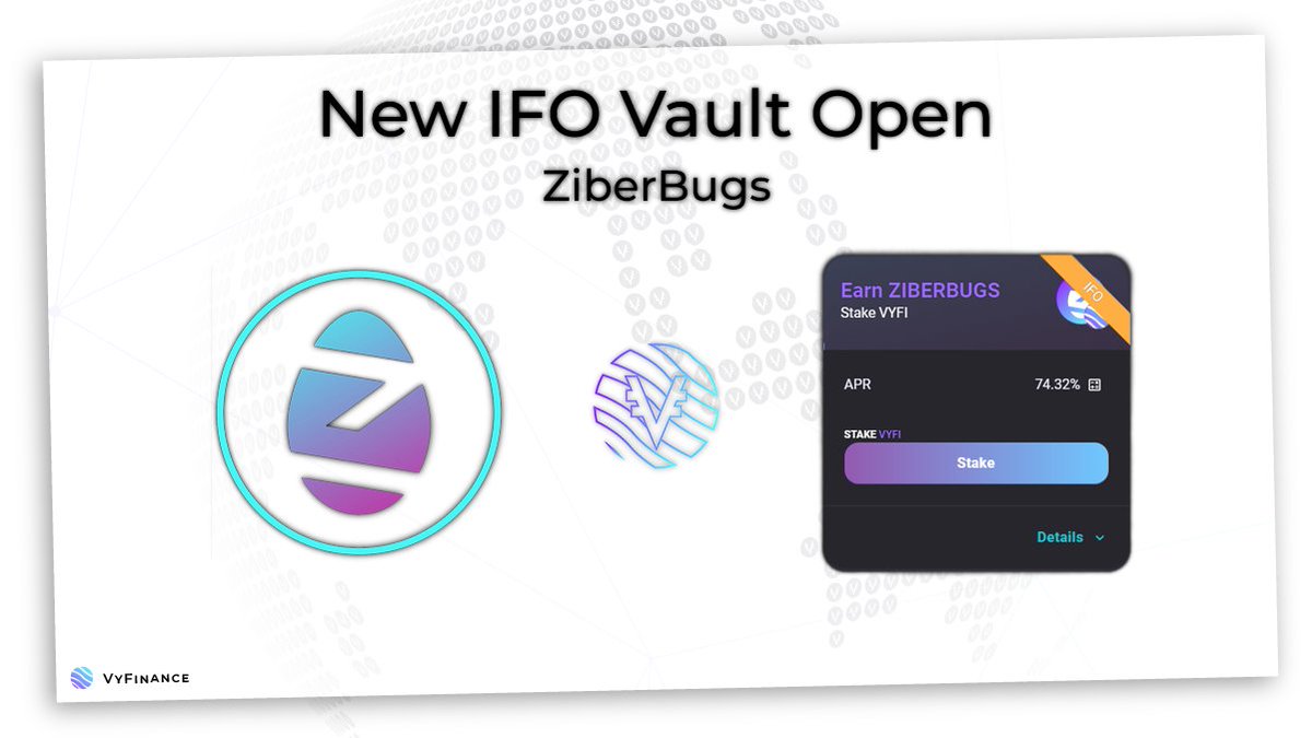 We have a new #IFO vault open!

ZiberBugs is a Play 2 Earn NFT Autobattler. Both PvP and PvE options!

They currently have a dedicated seed round for their Discord: discord.gg/d2usMnvnMa

Check out some more:
Telegram - t.me/ziberbugs
Website - ziberbugs.io