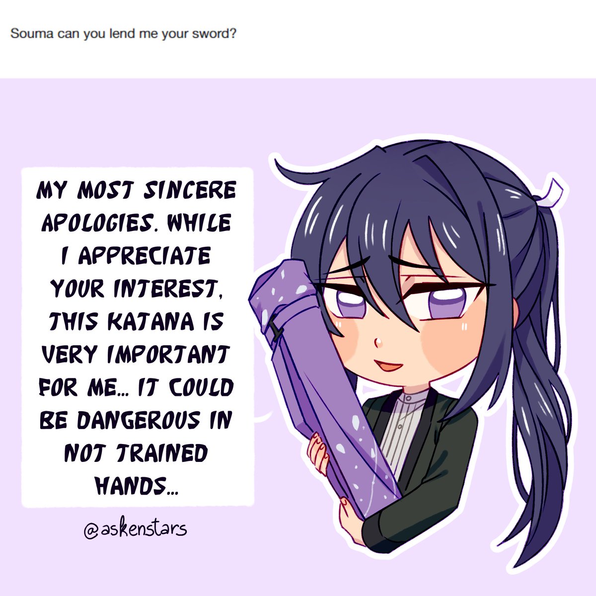 askenstars's tweet photo. "Souma can you lend me your sword?" - https://t.co/4lxNrHwW8p
#ebstars #askenstars #kanzakisouma https://t.co/se5MhbCrnN