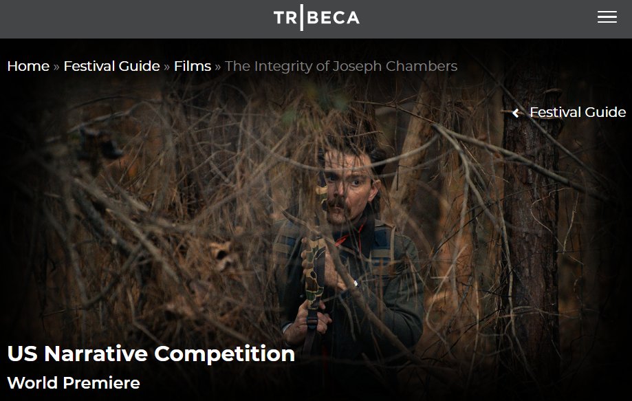 🎬"The Integrity of Joseph Chambers" WORLD PREMIERE #Tribecca Film Festival 2022‼️

⭐️Starring <a href="/ClayneCrawford/">Clayne Crawford</a> <a href="/JDMorgan/">Jeffrey Dean Morgan</a> <a href="/JordanaBrewster/">Jordana Brewster</a>
🎥Directed/Written #RobertMachoian

➡️ tribecafilm.com/films/integrit…

#TheIntegrityOfJosephChambers #indiefilm #ClayneCrawford #JDM #JordanaBrewster