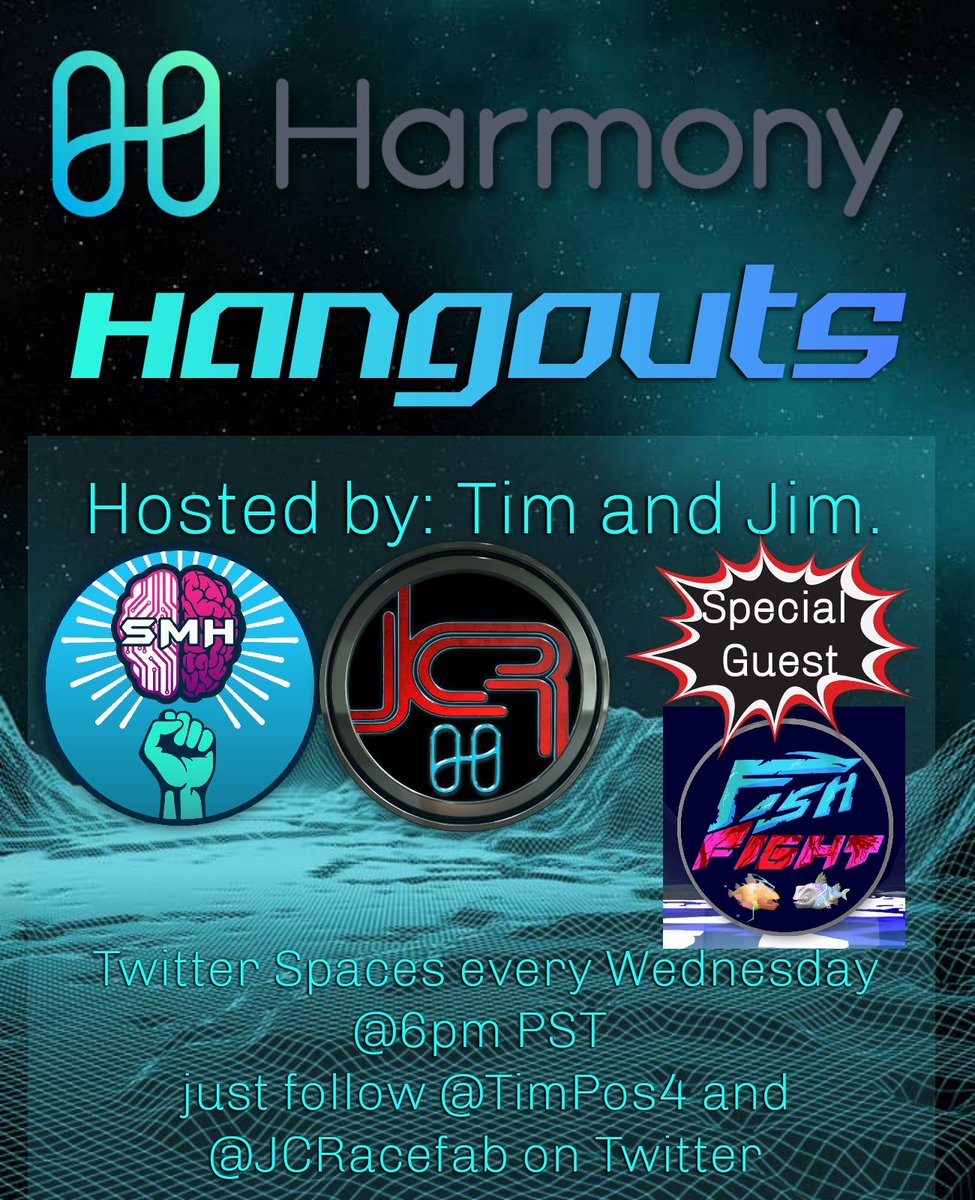 Tomorrow 😍 <a href="/FishFight1NFT/">FishFight.one 🎣 #FishFighters FishFight.Country</a> with <a href="/TimPos4/">Just Tim</a> and Jim! Should be another great $one! #HarmonyHangouts