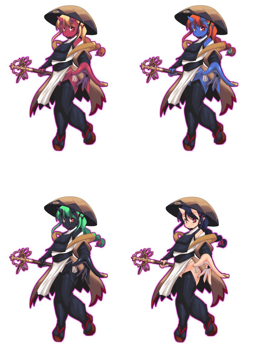 鬼法師カラバリ
どれが好みかしら? 