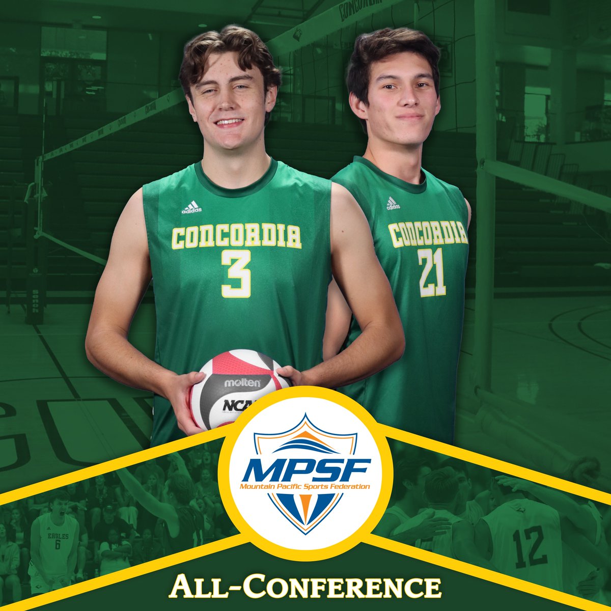 Congrats to these 2 high-flying Eagles from our <a href="/cuimvolleyball/">CUI Men’s Volleyball</a> team for earning All-Conference honors! 

🏐 Max McCullough: MPSF All-Freshman Team
🏐 Owen Chun: All-MPSF Honorable Mention

Our Eagles face USC to open the @MPSFVolleyball Tournament Wednesday at 2pm!