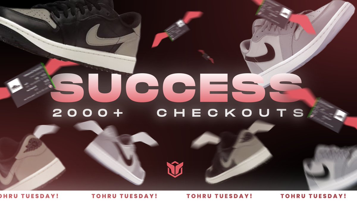 TohruAIO_'s tweet photo. This #TohruTuesday our users FEASTED on Nike 🧑‍🍳

To celebrate let's giveaway a key 🎉

Like, RT and Follow @TohruAIO_ to enter ✅ https://t.co/tqteP7I5Ru