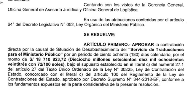 MonicaYaya's tweet photo. AMPAY ZORAIDA
Antes de dejar el cargo, Ávalos aprobó una Contratación A DEDO por S/18Millones, bajo falsa figura de "Desabastecimiento Inminente".
El servicio es para traducir documentos de Extradición y otros del área a cargo de casos LAVA JATO.

¡Actúe @JNJPeru!

@FiscaliaPeru https://t.co/71FWv79bxP