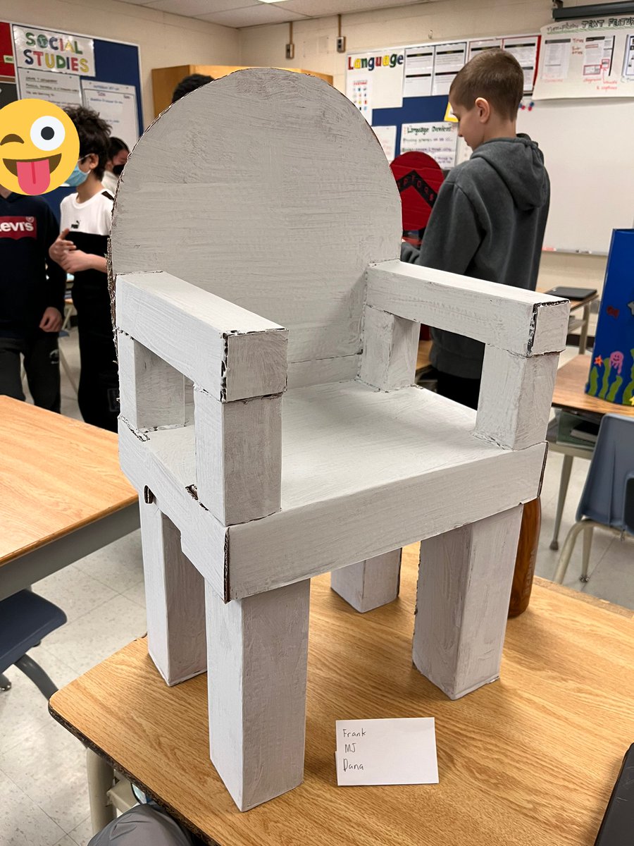antheachanku's tweet photo. Ss submitted their finished designs for the children’s chair challenge — we’ll let the kindies decide which one is their favourite. Here are a few of them 🤩 #grade7science #formandfunction https://t.co/mMrYmHAMVQ