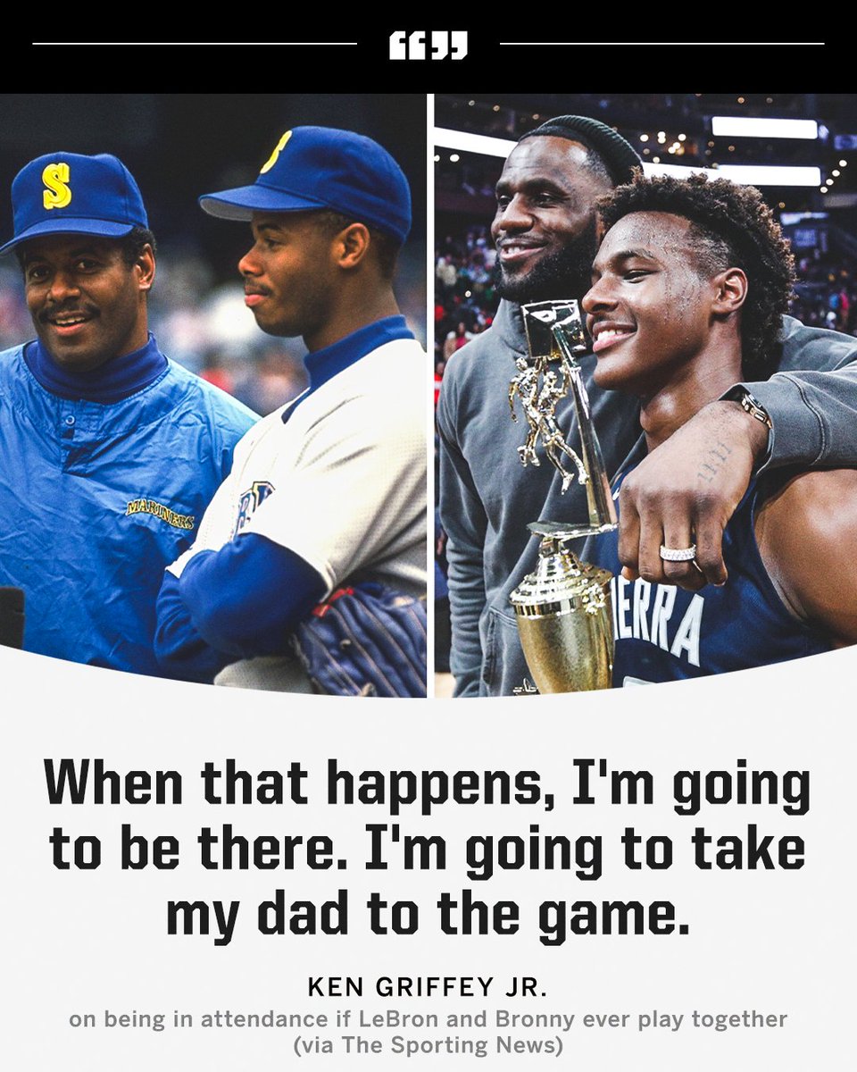 This would be a one-of-a-kind moment 👏

Ken Griffey Jr. played two seasons with his father, Ken Griffey Sr.

(via <a href="/sportingnews/">The Sporting News</a>)