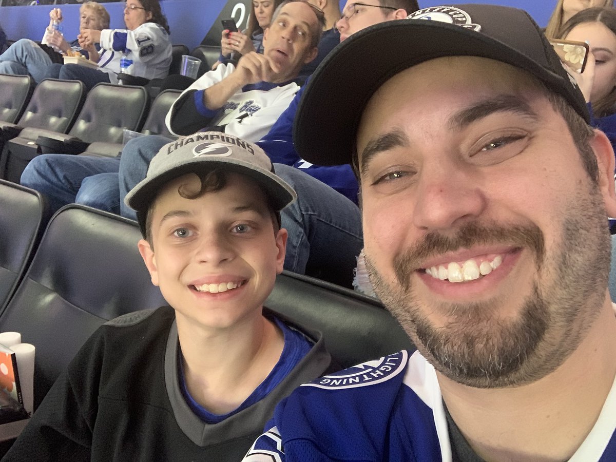 TyRaggs's tweet photo. Nothing like a little Father son time at @TBLightning game. #GoBolts https://t.co/DtXtmBimpJ