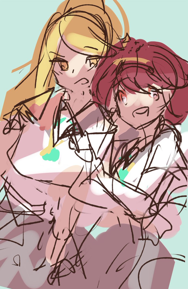 haiyunee's tweet photo. thank you for the kind response to my recent mythra &amp; pyra drawing!! here are the progress shots for those interested! 🌟 https://t.co/Tn3UCTfSVg