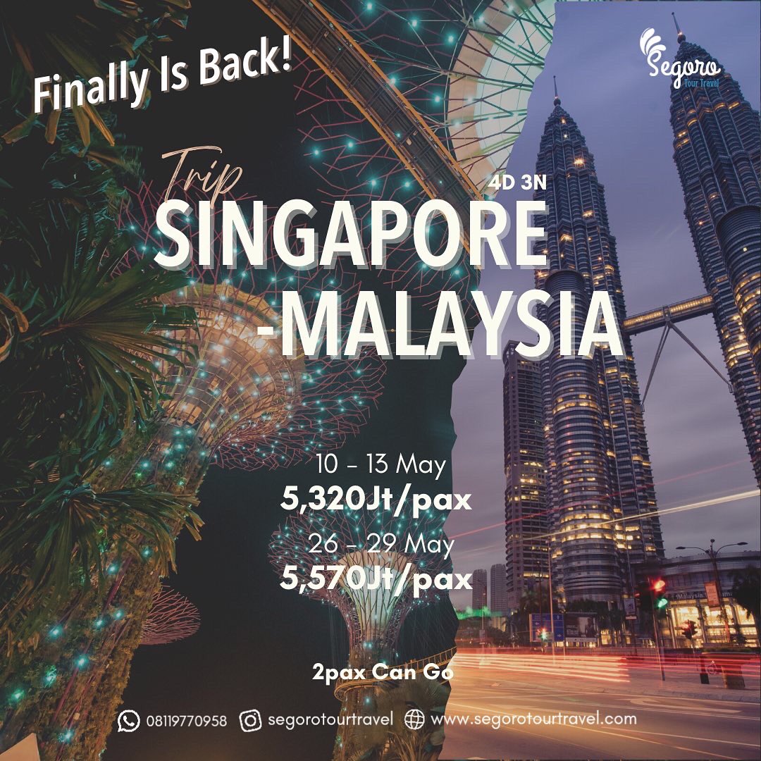 Segoro_Tour's tweet photo. Woow, yea..
Kangen kan sama Singapore yg  hampir lama, mereka gak terima wisatawan ke negaranya?
Dududuu, gak sabar pake banget..
Singapore melipir2 cantik ke Malaysia, uwiiihh..
Yuk, booking promo trip kita Singapore-Malaysia..

@segorotourtravel 
08119770958
#singaporemalaysia https://t.co/QH7THgXLSo