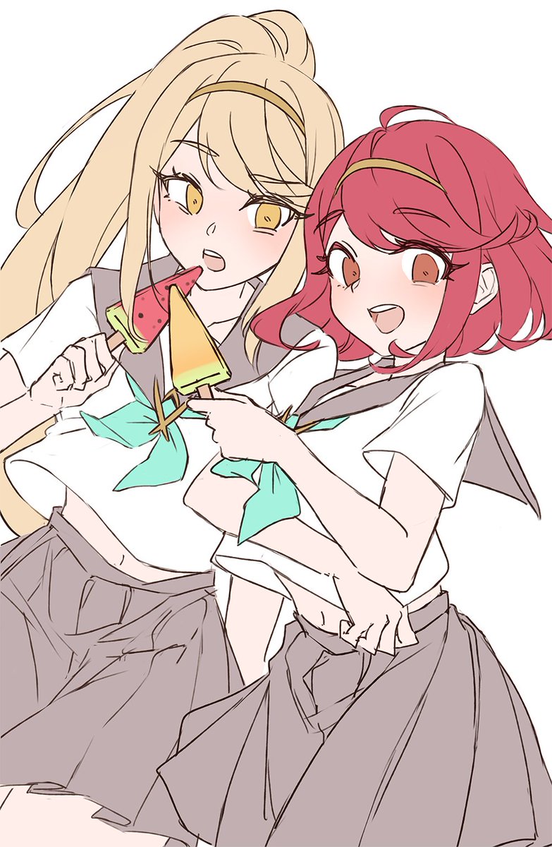 haiyunee's tweet photo. thank you for the kind response to my recent mythra &amp; pyra drawing!! here are the progress shots for those interested! 🌟 https://t.co/Tn3UCTfSVg