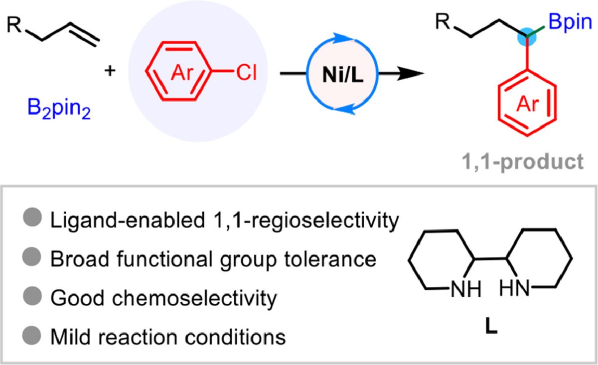 ChinChemLett's tweet photo. Integrating aryl chlorides into #nickel-catalyzed 1,1-#difunctionalization of #alkenes. @ELSchemistry
Read it: https://t.co/K3zJ6h6gZD https://t.co/TzP4xSGj6V