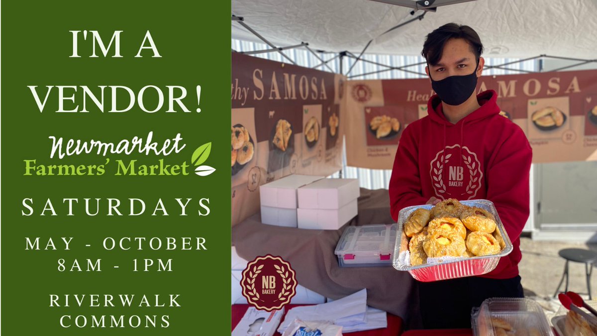 ✨ I'M A VENDOR AT NEWMARKET Farmers MARKET✨
✨ We're excited to join NEWMARKET Farmers MARKET for the season 2022 🤩
🔸 Every Saturday, 8am-1pm, May-October
🔸 Riverwalk Commons, Newmarket