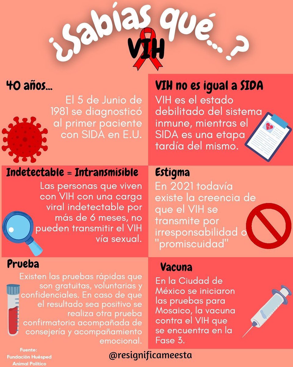 LaGozadera17's tweet photo. Sabías qué…? VIH… #vih #indetectableintransmisible #sida #vihsida #personasconvih #sexualidades #educacionsexualintegral #lagozaderapodcast
Via @resignificame https://t.co/EvdCpvhQpQ