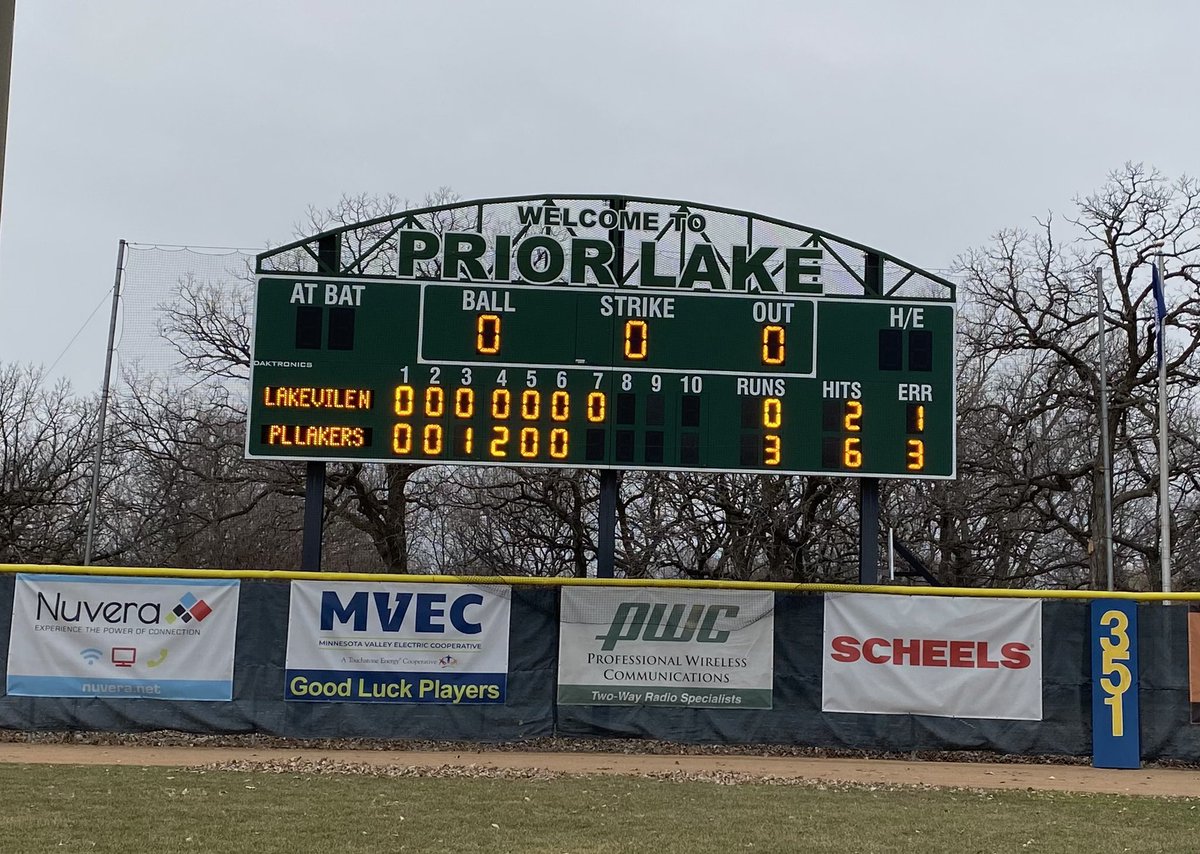 PLLakerBaseball's tweet photo. Lakers defeat Lakeville North 3-0! Brady Baur comes through with a big two-run triple in the 4th! Charles Running, Nick Allbee and Matthew Totten combine for the shutout! https://t.co/pJmsood82d