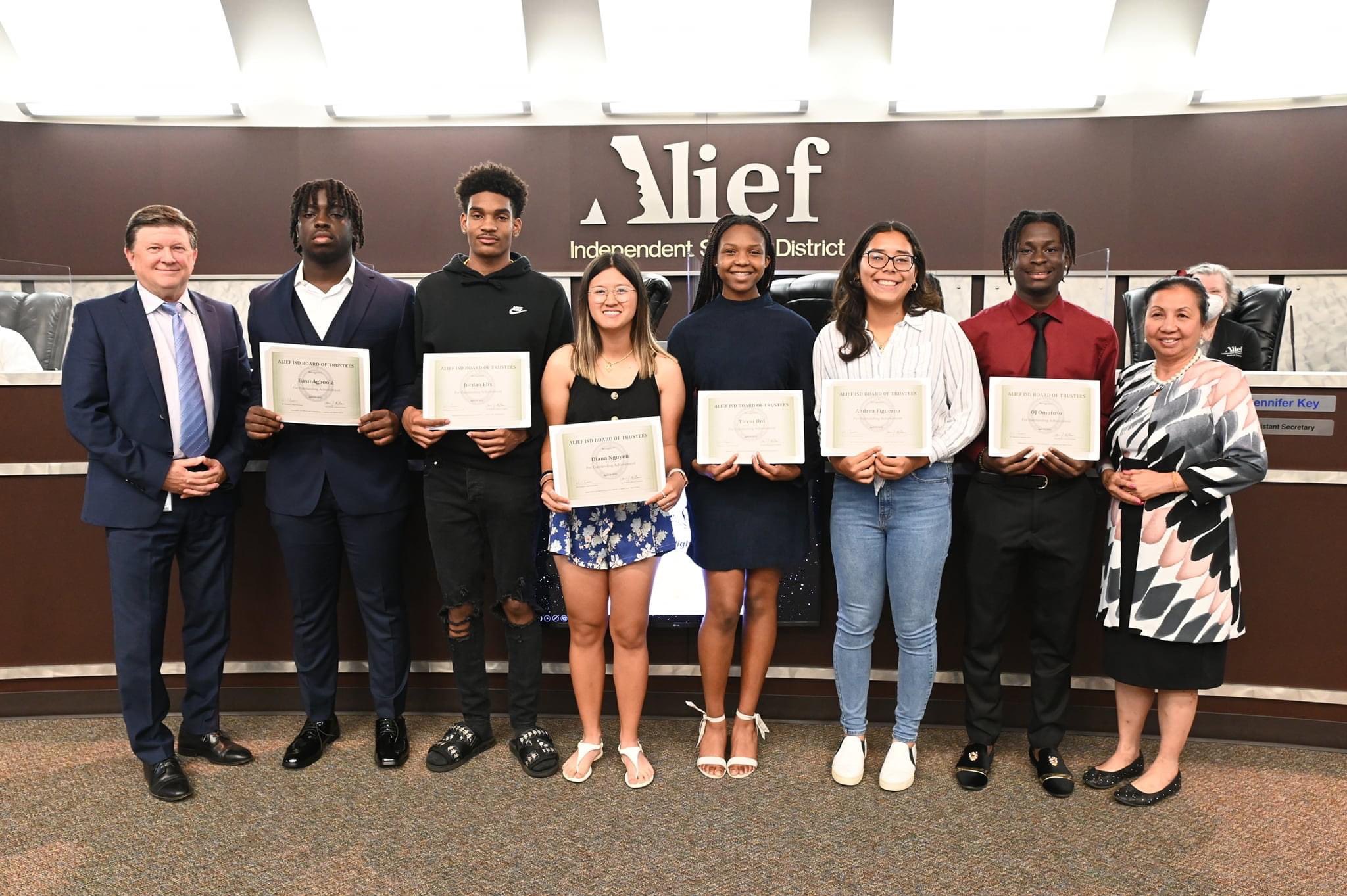 Alief ISD on Twitter "Alief ISD Board recognizes Scholar Athletes at