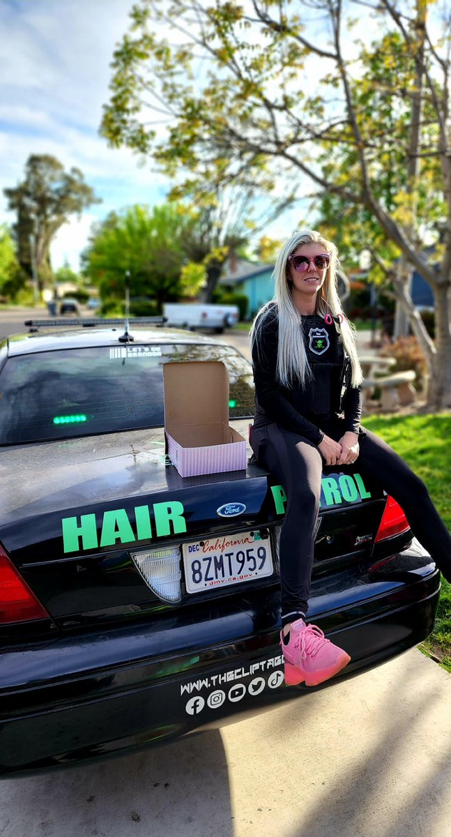 HairEnforcement's tweet photo. My beautiful deputy!! 💜 #crownvictoria #hairpatrol #hairstylist https://t.co/cTYxPq7fHd