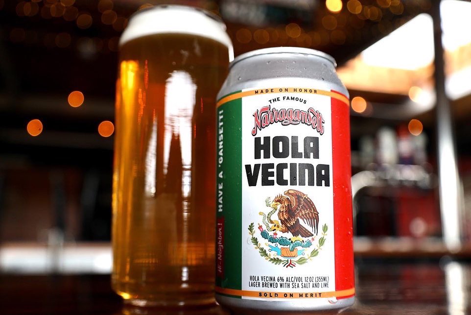 Gansettbeer's tweet photo. Hola-Vecina! Have a ‘Gansett.

Mexican Lager is here, made with Newport sea salt and fresh lime. https://t.co/X5FT2Y8TFA