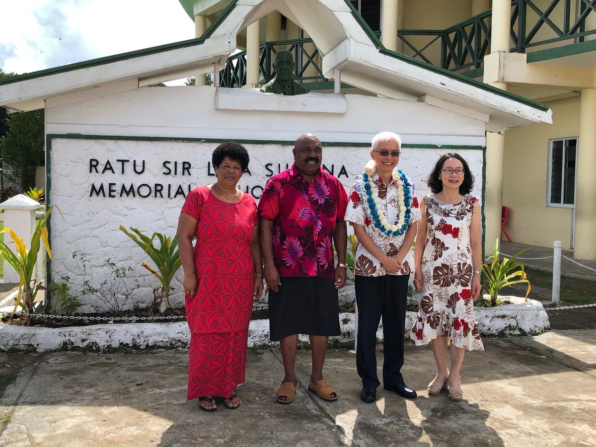 FijiTaiwan's tweet photo. Representative #JosephChow on behalf of the #Taiwan Government handed over a check of FJD10,000 to Rev. Epeli Ratabacaca, Superintendent of All Nation Christian Fellowship International (#ANCF) in support of the renovation of its community center in Suva. https://t.co/S43IEhyP3Z