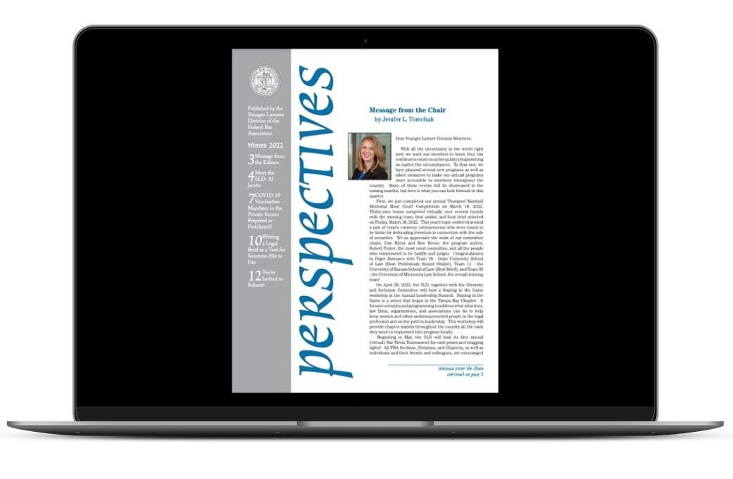 The Winter 2022 issue of our newsletter Perspectives is now available! Thank you to all the authors who contributed. --> fedbar.org/younger-lawyer…