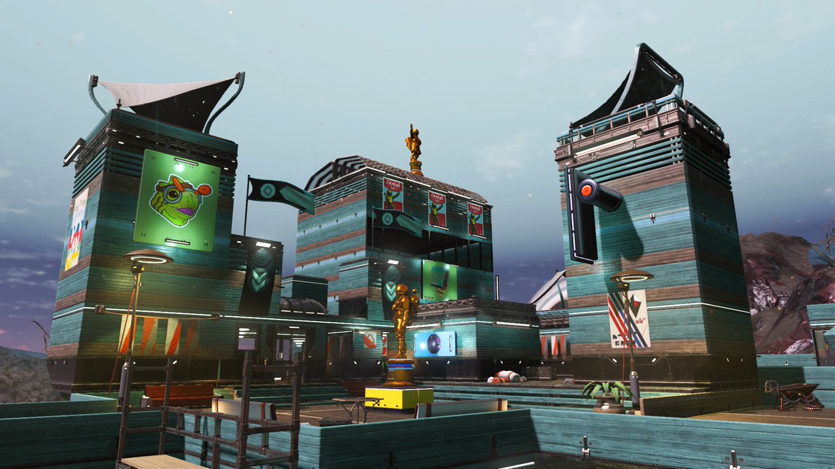 Nouvelle base du Hub Francophone : le Village des Geks d'Or (par @SpaceNms), n'hésitez pas à y faire une petite visite ! #NoMansSky #HubFR