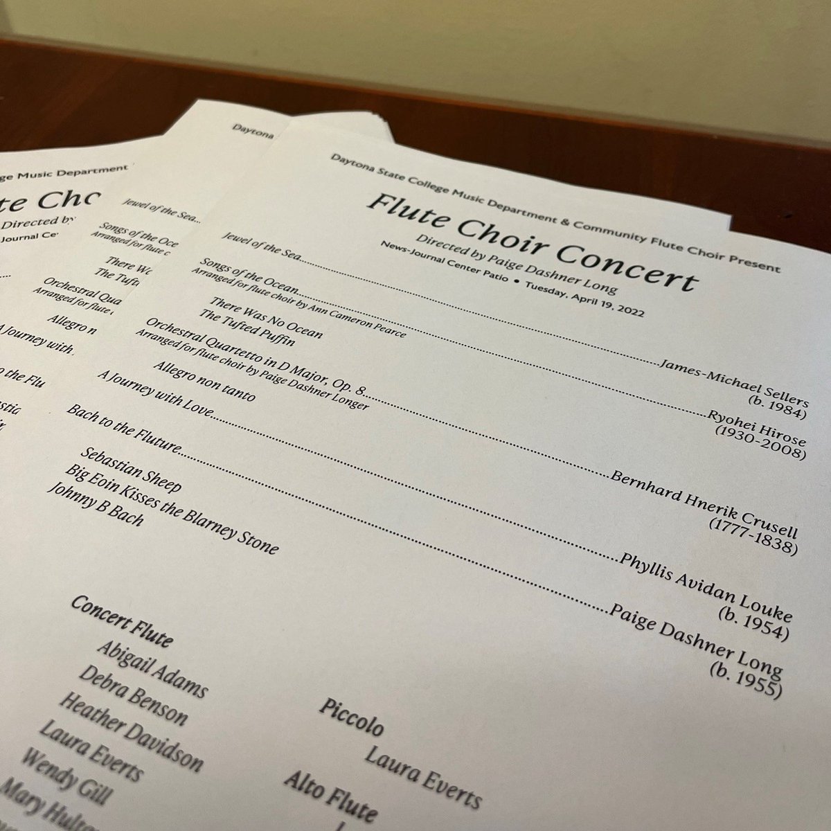 Join us outside on the NJC Patio (don't worry, it's covered!) to experience wondrous performances from the Daytona State College &amp; Community Flute Choir! No ticket is required and admission is free. Happening tonight at 7:30, this is an event you won't want to miss!