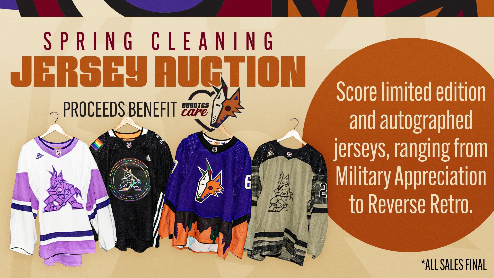 Arizona coyotes jersey auction sale